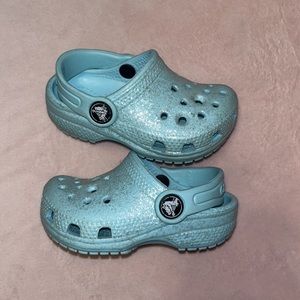 Baby Blue Glittery Toddler crocs
